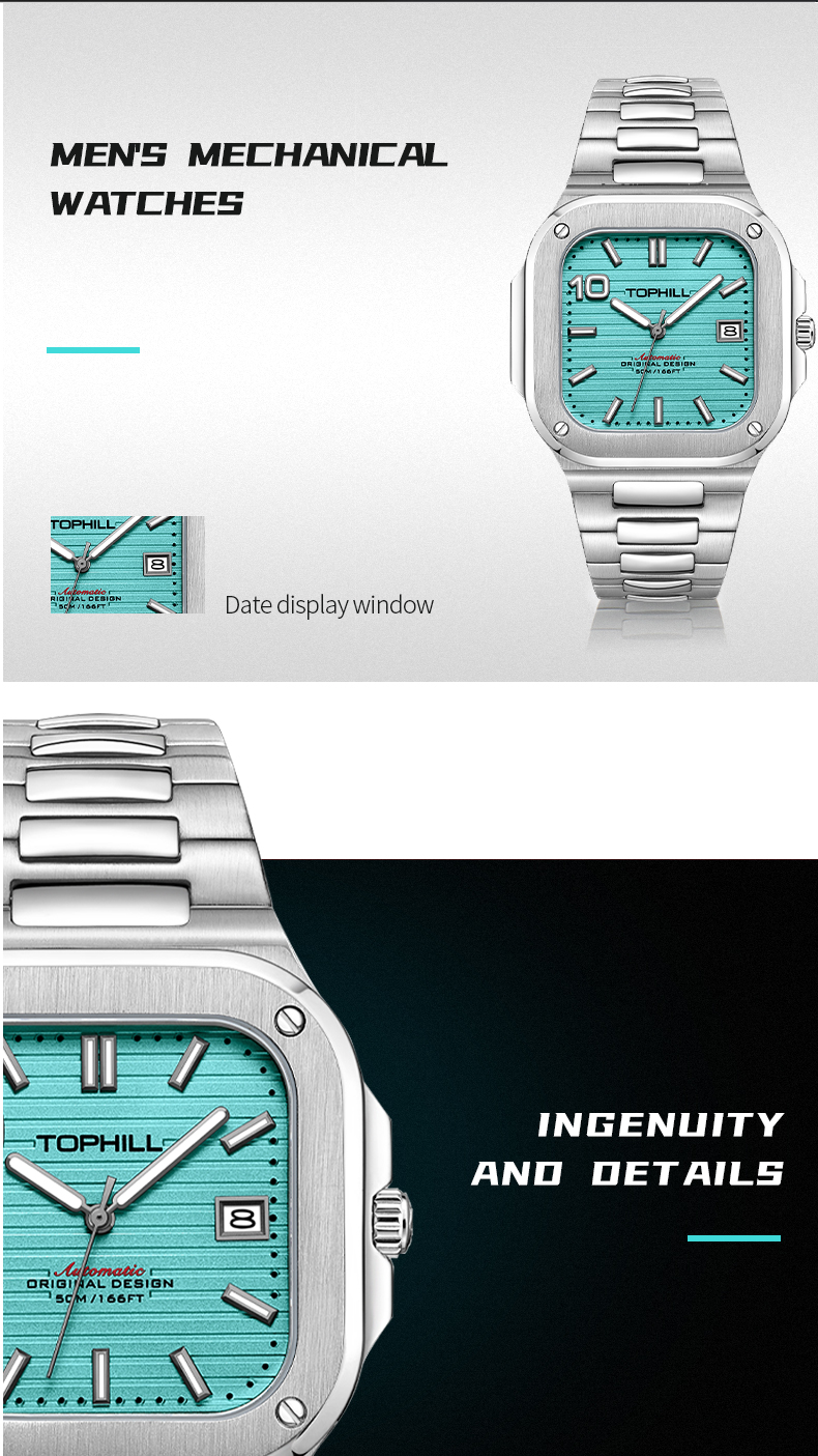 TW089G Classic Wrist Watch Automatic Movement Mens Watch Custom Logo(图4)