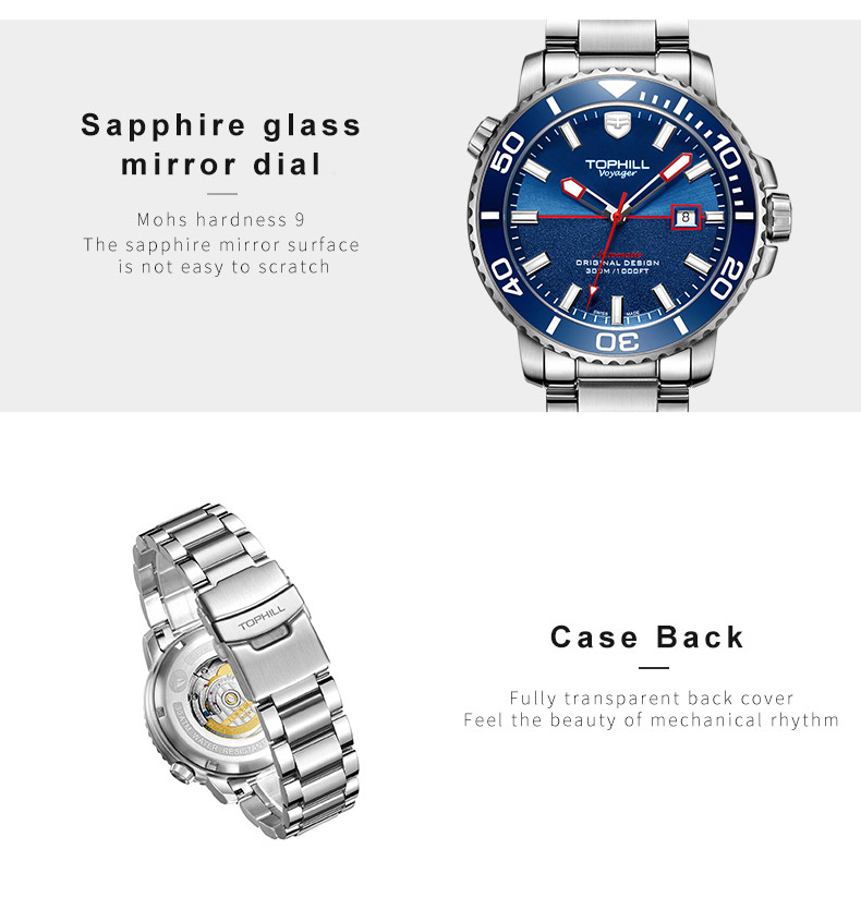 TD003G Professional 300M Waterproof Automatic Swiss Dive Watch(图5) TD003G Professional 300M Waterproof Automatic Swiss Dive Watch(图5)
