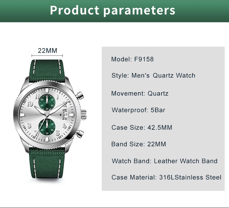 Supertime Stainless Steel Multifunction Chronograph Mens Quartz Watches(图1)
