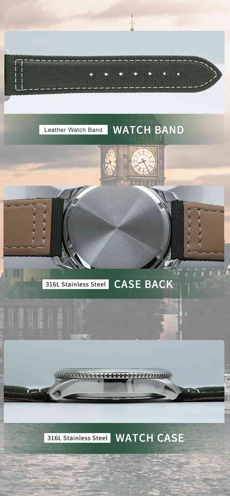 China Custom Multifunction Stainless Steel Mens Wrist Quartz Watch For Men(图6)