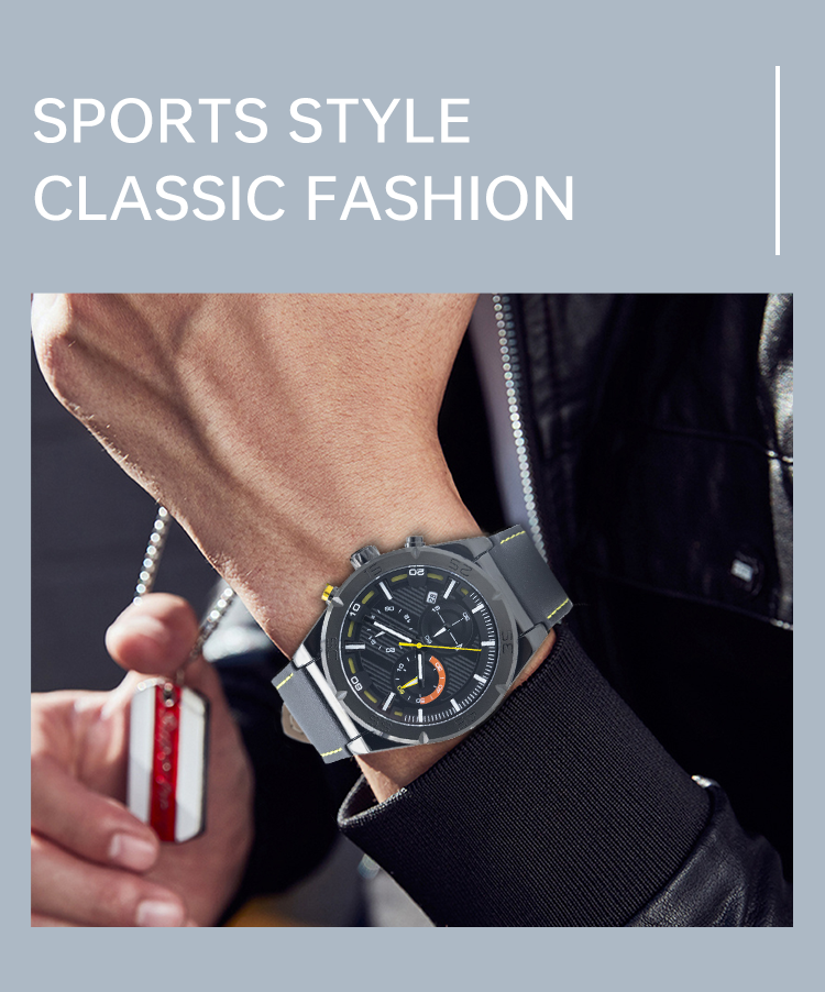 Mens Fashion Wrist Watch Alloy Watch Case 30M Waterproof Men Sport Wrist Quartz Watches(图4)