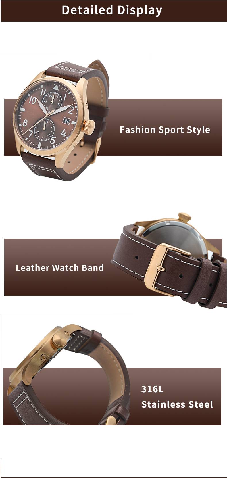 Sport Relojes Hombre Montre Homme Stainless Steel Mens Wrist Quartz Watch For Men(图3)