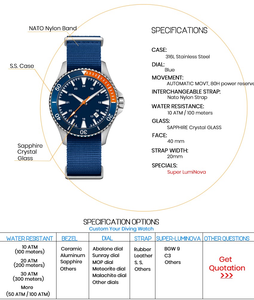 300m Diving Watch 316l Stainless Steel Sapphire Glass Nh35 Mens Automatic Diver Watches(图2)