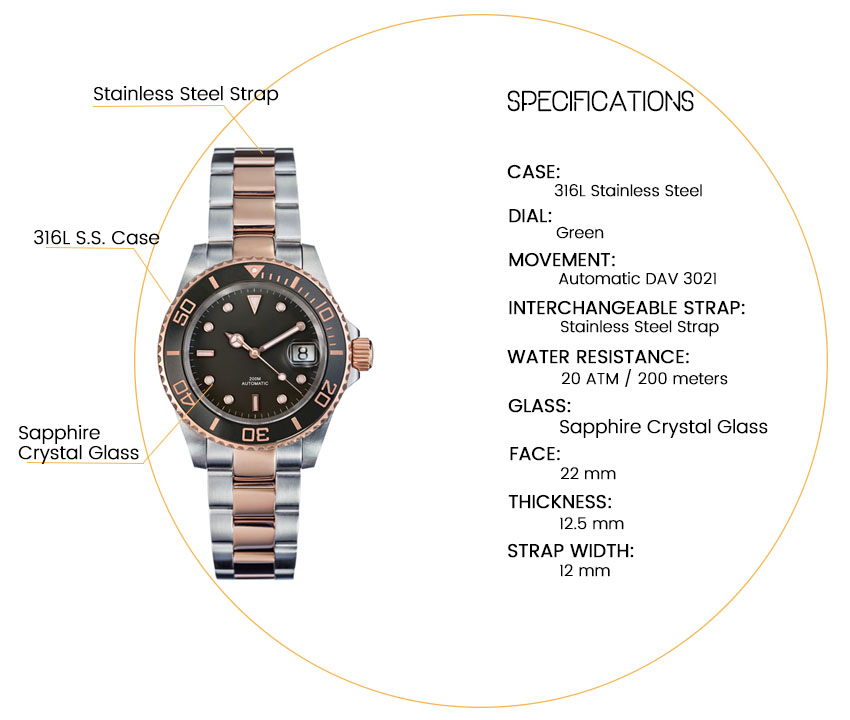 DAVOSA-Switzerland ST-0049 Diving Watch: Explore Times Depths(图1)