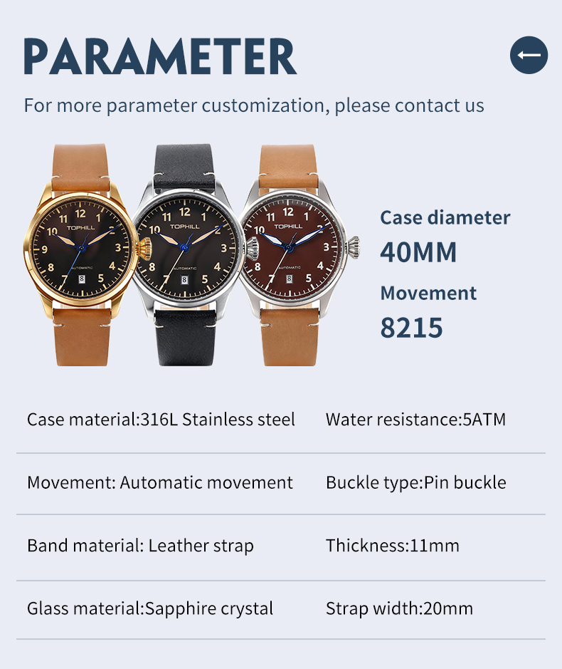 Retro Military-Style Mens Automatic Mechanical Watch(图1) Retro Military-Style Men’s Automatic Mechanical Watch(图1)