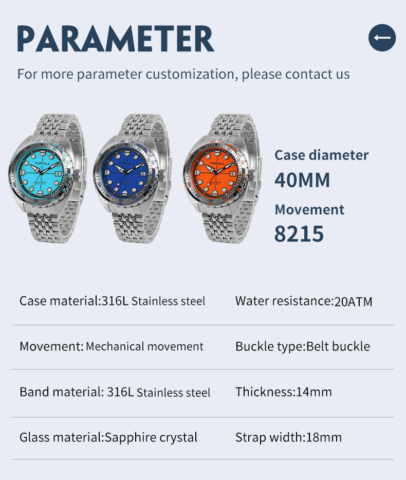 Custom Logo Mens Luxury Automatic Stainless Steel Watch - OEM/ODM Collection(图1)