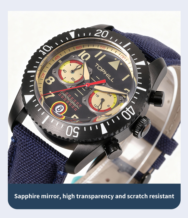 VK64 Quartz Chronograph Watch – Retro Aviation Men’s Luxury Watch(图4)