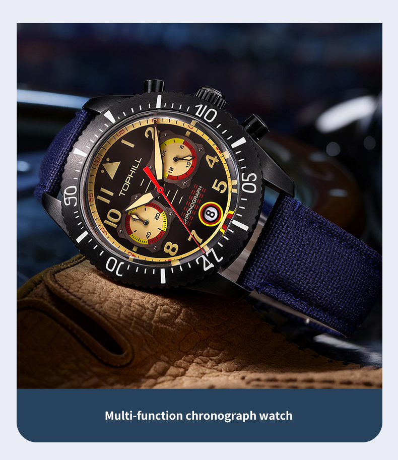 VK64 Quartz Chronograph Watch – Retro Aviation Men’s Luxury Watch(图3)