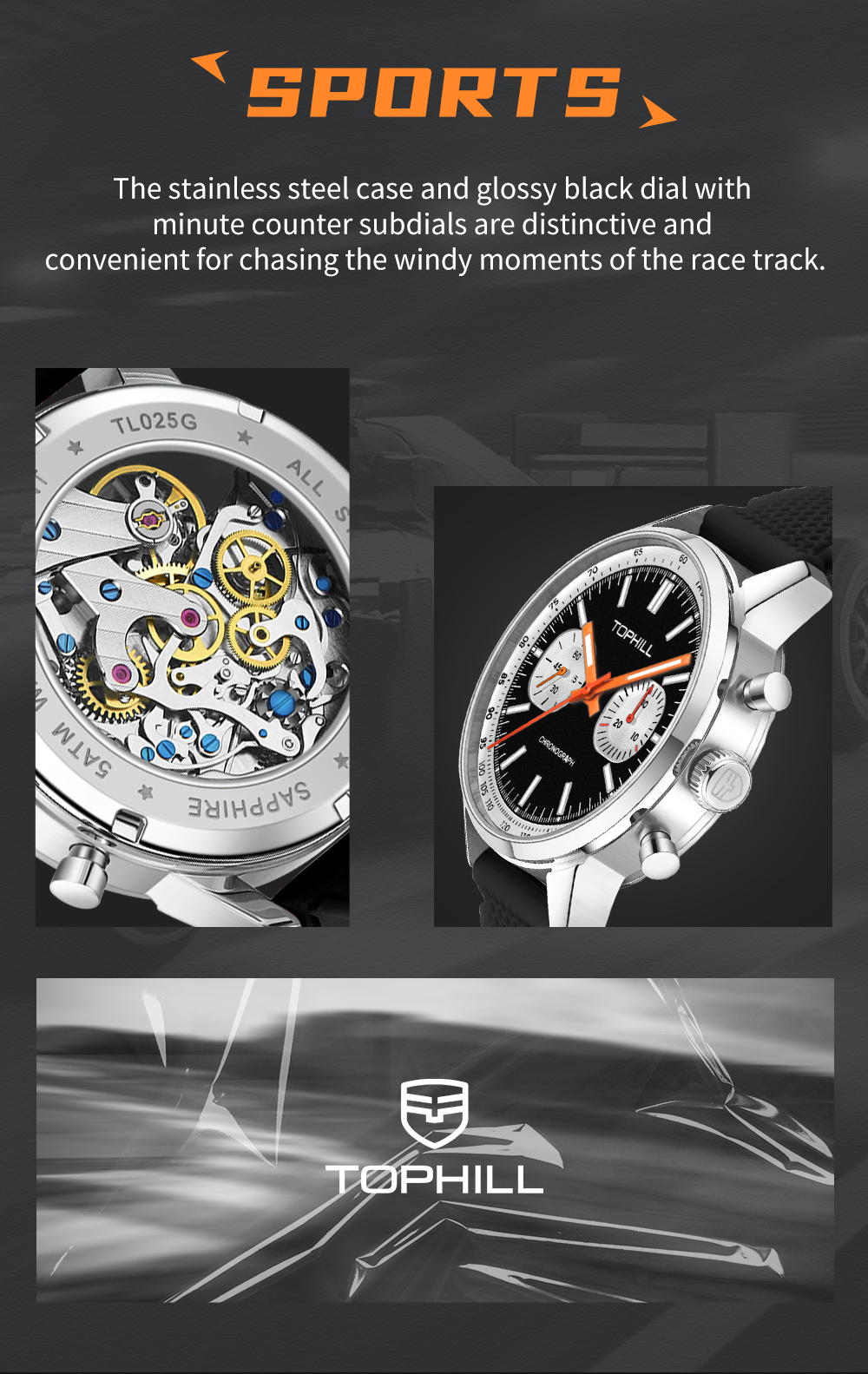 Seagull ST1901 Chronograph Watch - TL025G Manual Winding Column Wheel(图1)