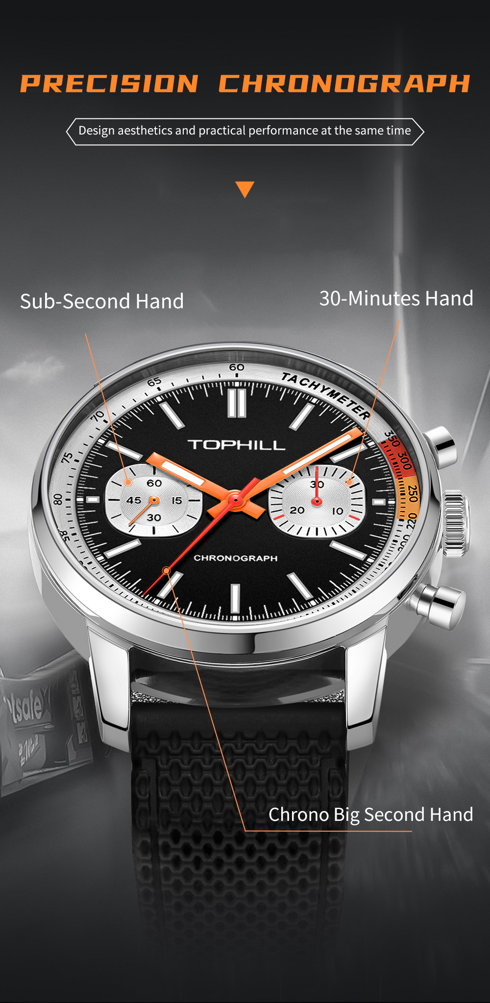 Seagull ST1901 Chronograph Watch - TL025G Manual Winding Column Wheel(图2)