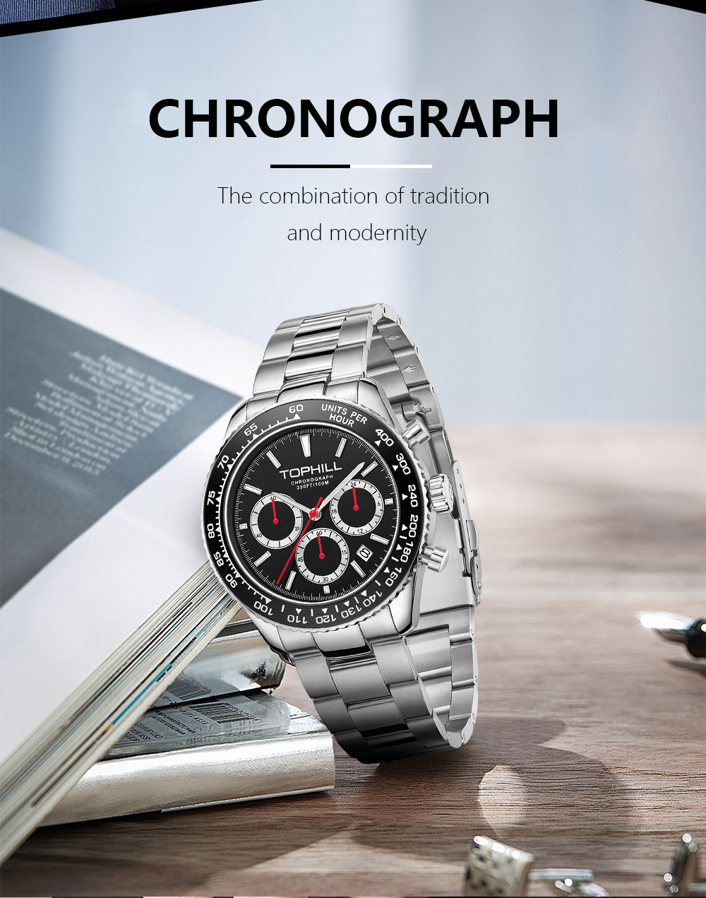 TD013G Professional Eco-Drive Multi-Function Quartz Watch(图3)