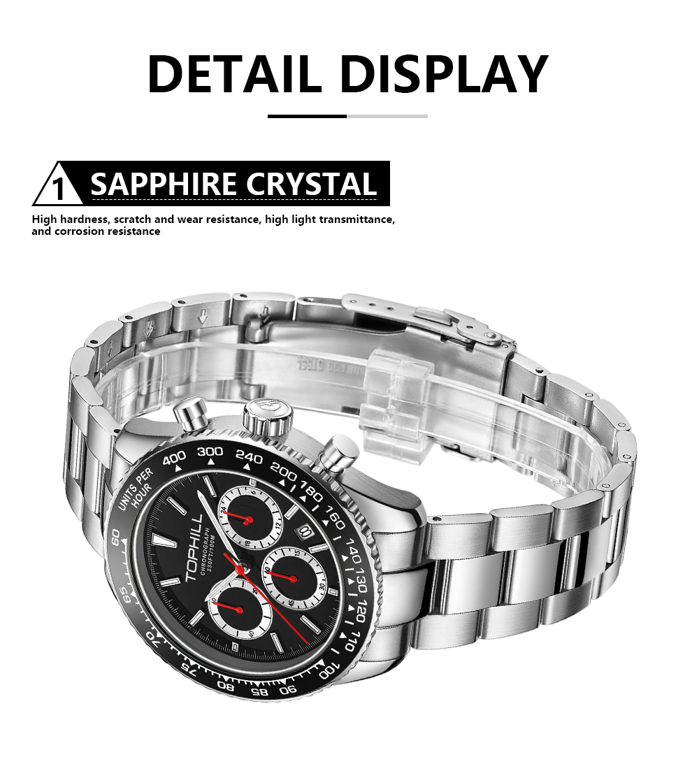 TD013G Professional Eco-Drive Multi-Function Quartz Watch(图5)
