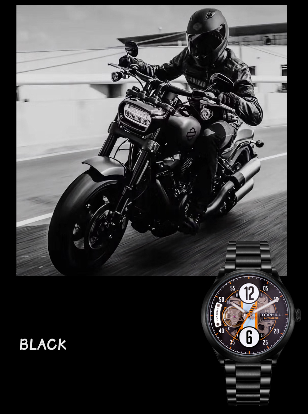 Skeleton mechanical watch with racing design concept - Seiko NH79 Caliber(图11)