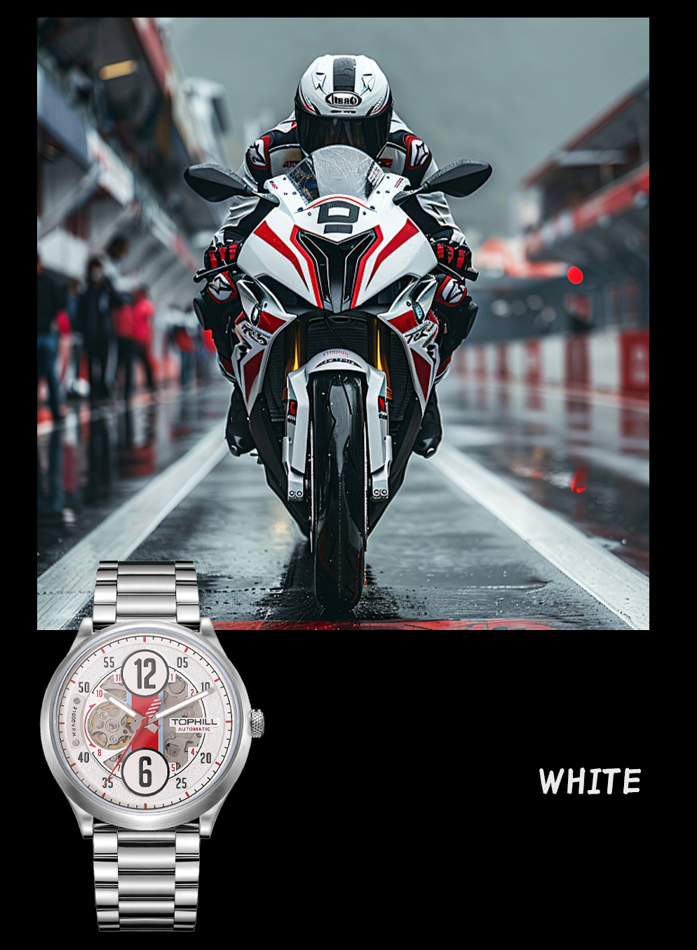 Skeleton mechanical watch with racing design concept - Seiko NH79 Caliber(图12)