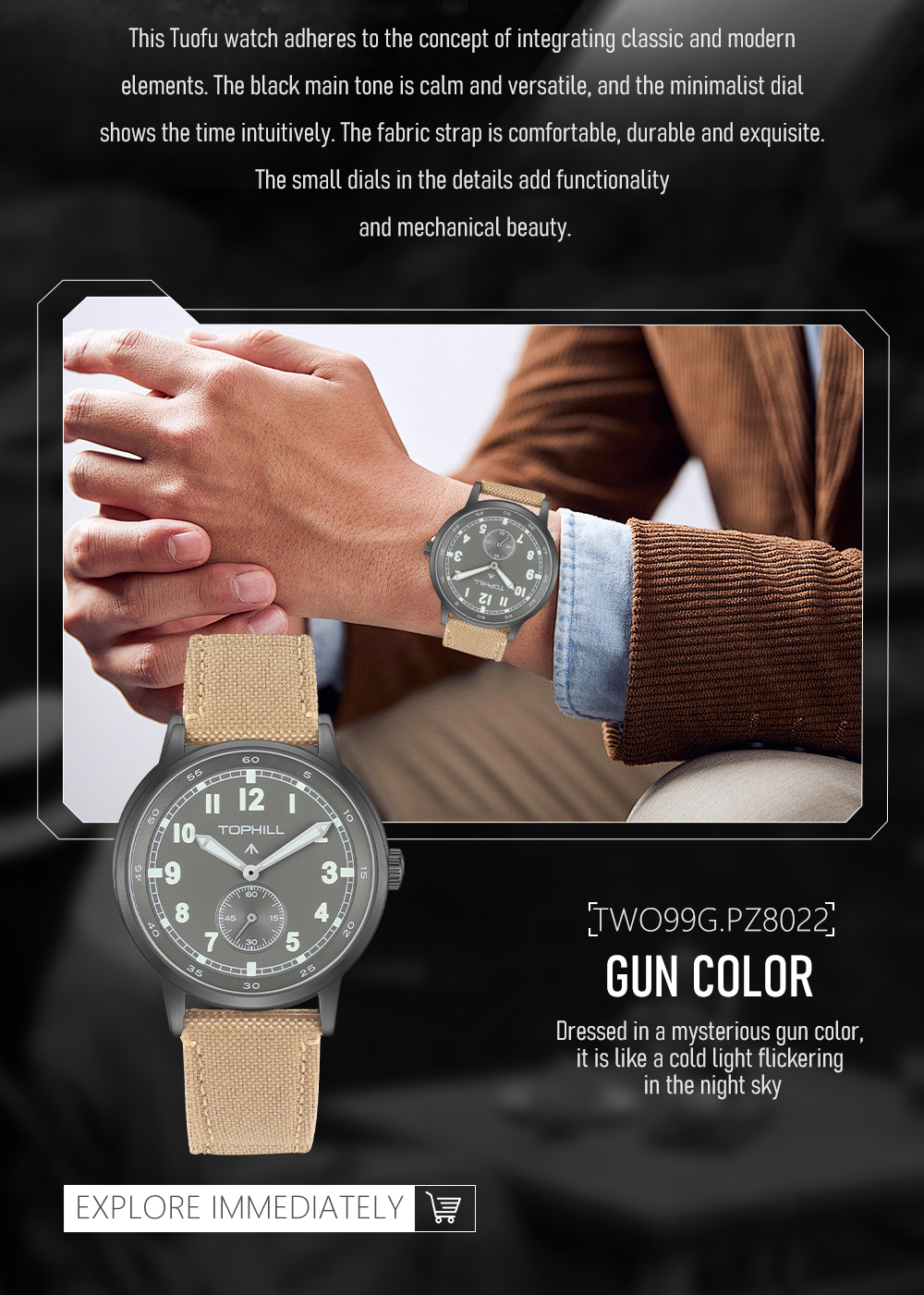 Newly designed military-style watch & TW099G(图2)